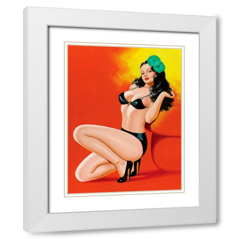 Mid-Century Pin-Ups - Beauty Magazine - Hot in Black White Modern Wood Framed Art Print with Double Matting by Driben, Peter