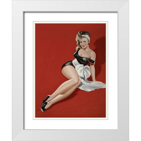 Mid-Century Pin-Ups - Magazine Cover - The Gift White Modern Wood Framed Art Print with Double Matting by Driben, Peter