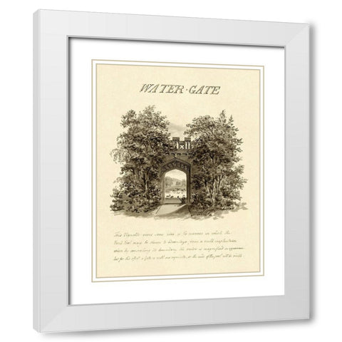 Water-Gate, 1813 White Modern Wood Framed Art Print with Double Matting by Repton, Humphry