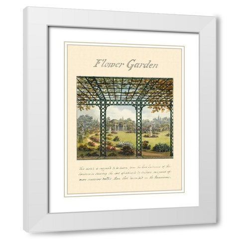 Flower Garden, 1813 White Modern Wood Framed Art Print with Double Matting by Repton, Humphry
