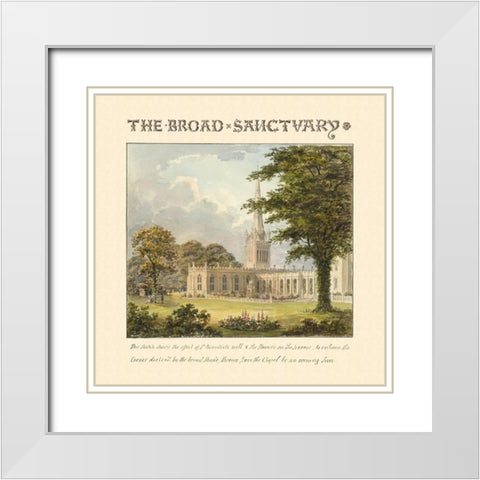The Broad Sanctuary, 1813 White Modern Wood Framed Art Print with Double Matting by Repton, Humphry