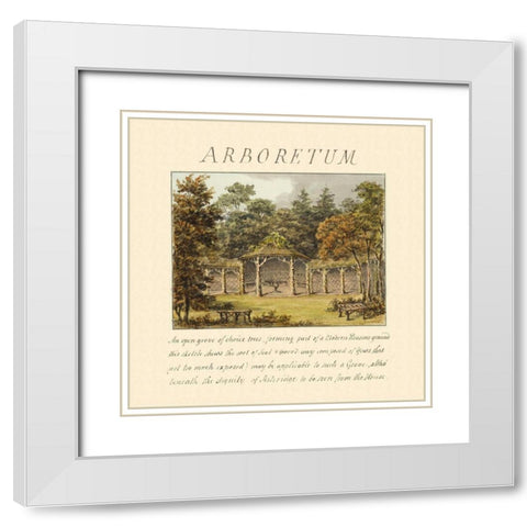 Arboretum, 1813 White Modern Wood Framed Art Print with Double Matting by Repton, Humphry