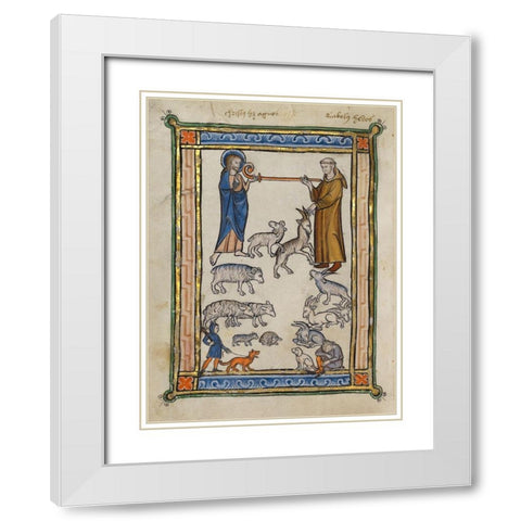 Bestiary of Hugo de Fouilloy White Modern Wood Framed Art Print with Double Matting by French 13th Century