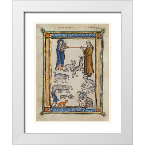 Bestiary of Hugo de Fouilloy White Modern Wood Framed Art Print with Double Matting by French 13th Century