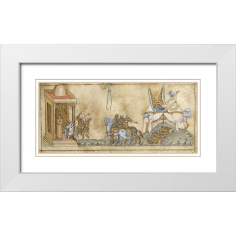 The Death of Sennacherib White Modern Wood Framed Art Print with Double Matting by Italian 14th Century