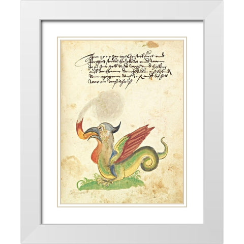 Civic festival of the Nuremberg Schembartlauf - Dragon Float White Modern Wood Framed Art Print with Double Matting by German 16th Century