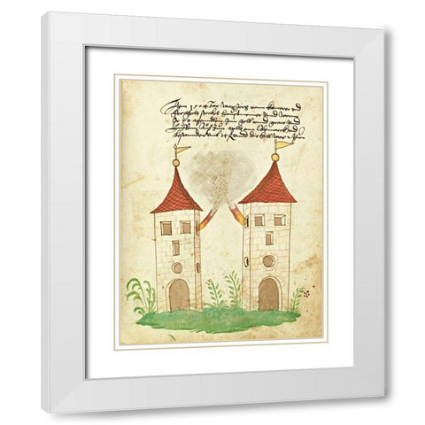 Civic festival of the Nuremberg Schembartlauf - Towers White Modern Wood Framed Art Print with Double Matting by German 16th Century