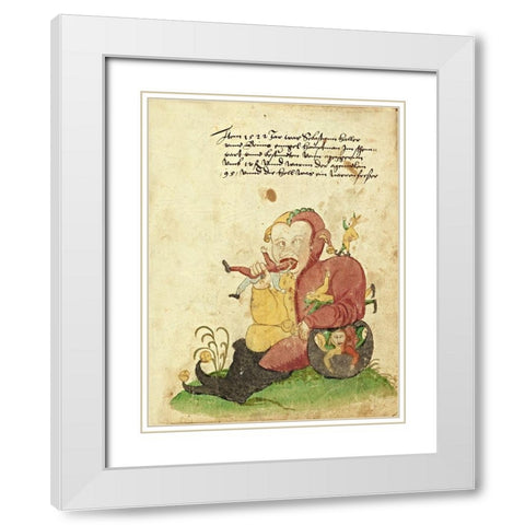 Civic festival of the Nuremberg Schembartlauf - Giant White Modern Wood Framed Art Print with Double Matting by German 16th Century