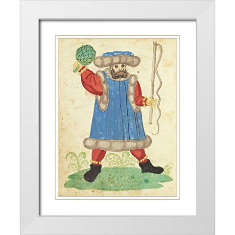 Civic festival of the Nuremberg Schembartlauf - Blue Costume White Modern Wood Framed Art Print with Double Matting by German 16th Century