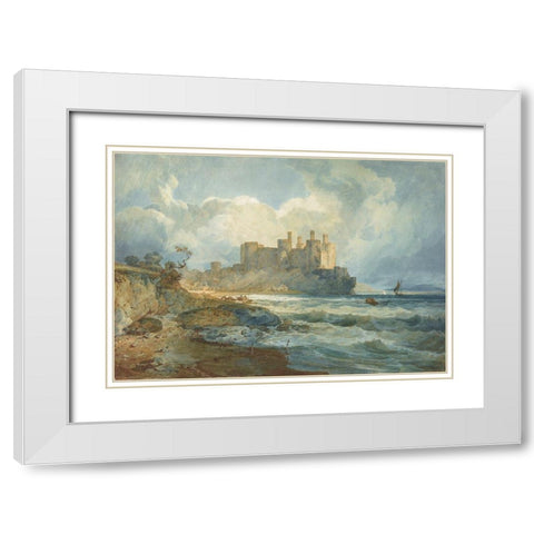 Conway Castle, North Wales White Modern Wood Framed Art Print with Double Matting by Turner, Joseph Mallord William