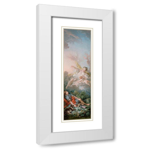 Aurora and Cephalus White Modern Wood Framed Art Print with Double Matting by Boucher, Francois