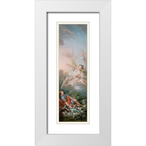 Aurora and Cephalus White Modern Wood Framed Art Print with Double Matting by Boucher, Francois