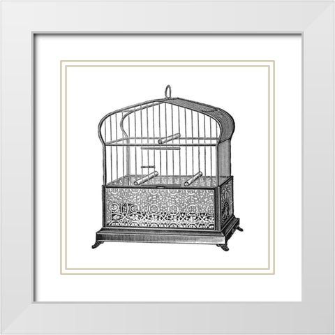 Etchings: Birdcage - Onion-peak top, filigree pattern base White Modern Wood Framed Art Print with Double Matting by Catalog Illustration