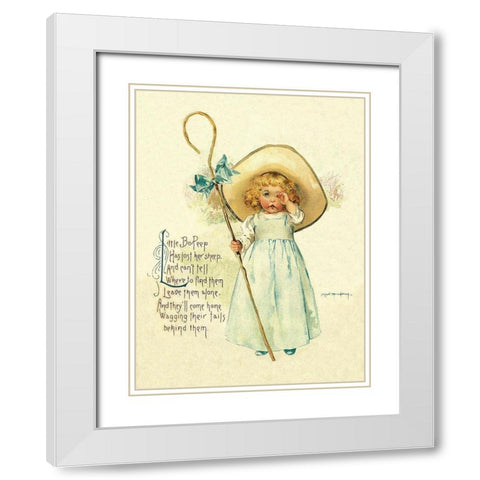 Nursery Rhymes: Little Bo Peep White Modern Wood Framed Art Print with Double Matting by Humphrey, Maud