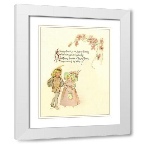 Nursery Rhymes: Tommy Snooks and Betsey Brooks White Modern Wood Framed Art Print with Double Matting by Humphrey, Maud