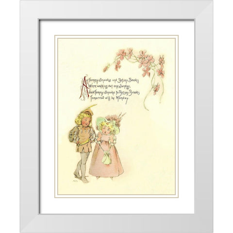 Nursery Rhymes: Tommy Snooks and Betsey Brooks White Modern Wood Framed Art Print with Double Matting by Humphrey, Maud