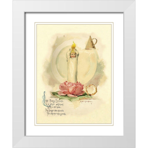 Nursery Rhymes: Little Nancy Etticote White Modern Wood Framed Art Print with Double Matting by Humphrey, Maud