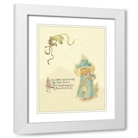 Nursery Rhymes: Lucy Locket White Modern Wood Framed Art Print with Double Matting by Humphrey, Maud
