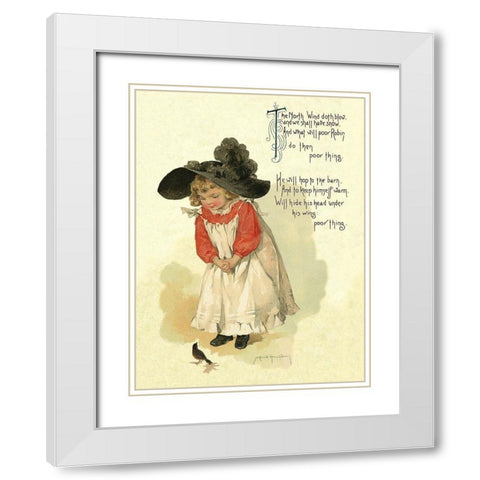 Nursery Rhymes: North Wind Doth Blow White Modern Wood Framed Art Print with Double Matting by Humphrey, Maud
