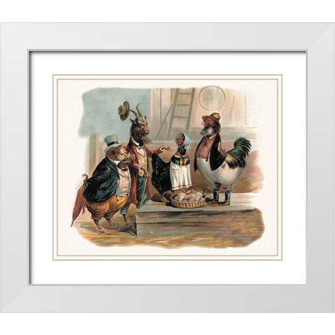 Pigs and Pork: Party Animals White Modern Wood Framed Art Print with Double Matting by Advertisement