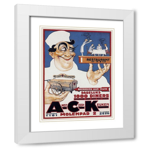 Cooks: Amst Coop Keuken White Modern Wood Framed Art Print with Double Matting by Bouchet, Camille