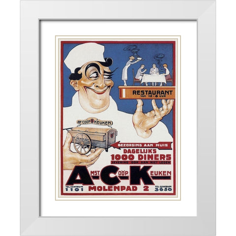 Cooks: Amst Coop Keuken White Modern Wood Framed Art Print with Double Matting by Bouchet, Camille