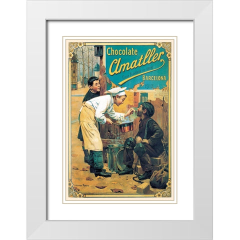Cooks: Chocolate Amatller White Modern Wood Framed Art Print with Double Matting by Advertisement