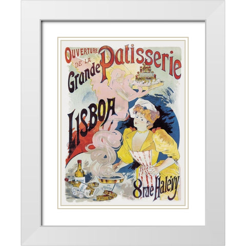 Cooks: Grande Patisserie Lisboa White Modern Wood Framed Art Print with Double Matting by Gesmar, Charles