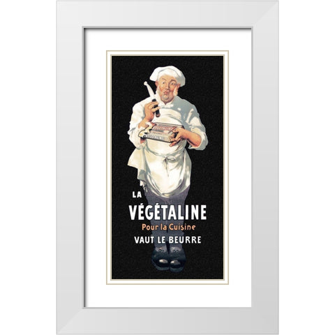 Cooks: La Vegetaline - Pour la Cuisine White Modern Wood Framed Art Print with Double Matting by Advertisement
