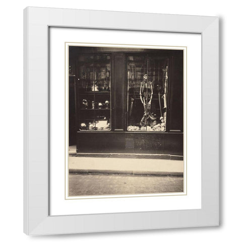 Zoologists Shop White Modern Wood Framed Art Print with Double Matting by Atget, Eugene