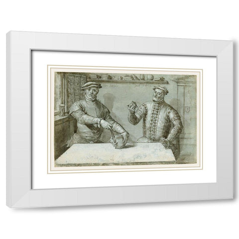 A Double Portrait of Hans Furraht and Jacob von der Burch White Modern Wood Framed Art Print with Double Matting by Ludget, Tom Ring