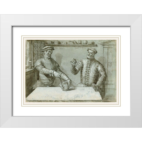 A Double Portrait of Hans Furraht and Jacob von der Burch White Modern Wood Framed Art Print with Double Matting by Ludget, Tom Ring