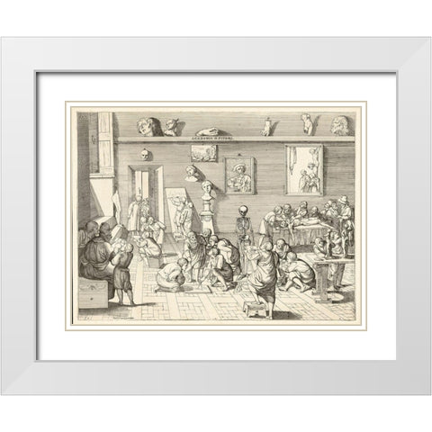 Academia dpitori White Modern Wood Framed Art Print with Double Matting by Alberti, Pietro Francesco