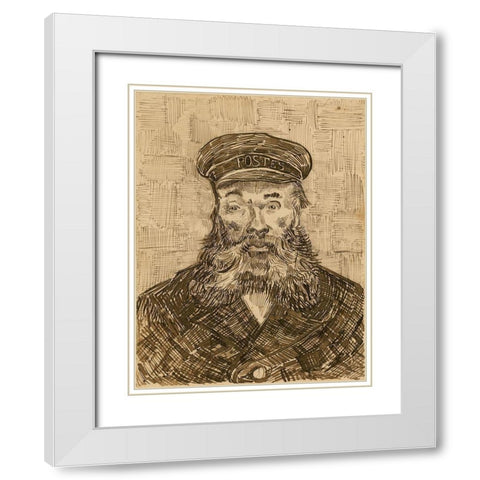 Portrait of Joseph-Ã‰tienne Roulin White Modern Wood Framed Art Print with Double Matting by van Gogh, Vincent