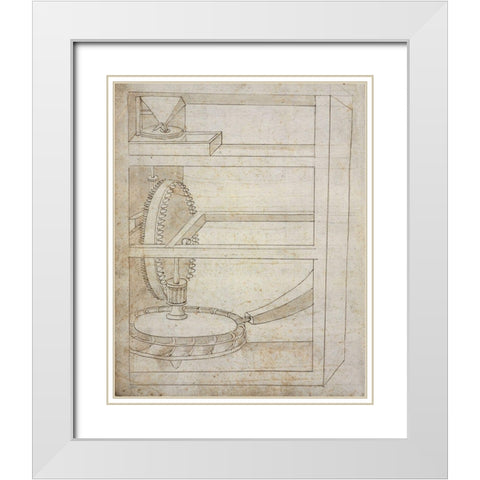 Folio 2: mill White Modern Wood Framed Art Print with Double Matting by Martini, Francesco di Giorgio