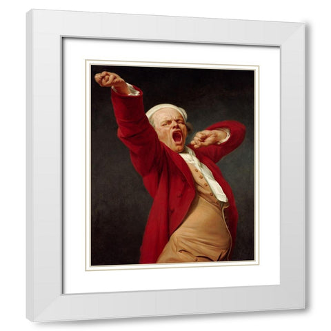 Self-Portrait, Yawning White Modern Wood Framed Art Print with Double Matting by Ducreux, Joseph