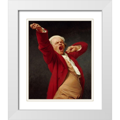 Self-Portrait, Yawning White Modern Wood Framed Art Print with Double Matting by Ducreux, Joseph