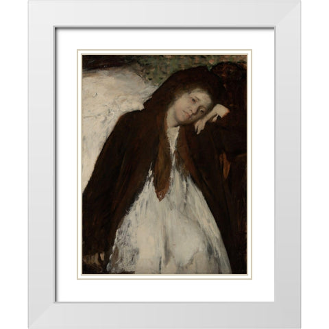 The Convalescent White Modern Wood Framed Art Print with Double Matting by Degas, Edgar