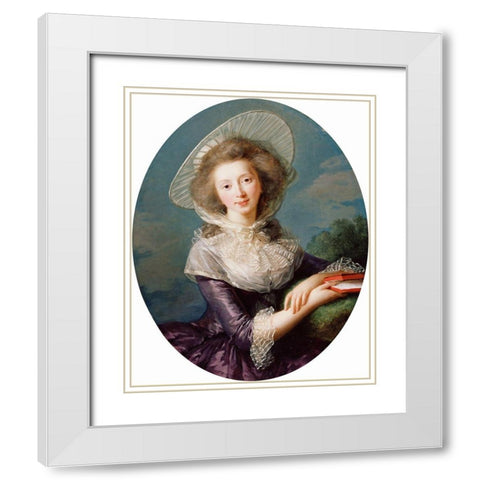The Vicomtesse de Vaudreuil White Modern Wood Framed Art Print with Double Matting by Vigee Le Brun, Elisabeth
