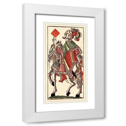 Knight of Diamonds (Bauern Hochzeit Deck) White Modern Wood Framed Art Print with Double Matting by Gobl, Andreas Benedictus