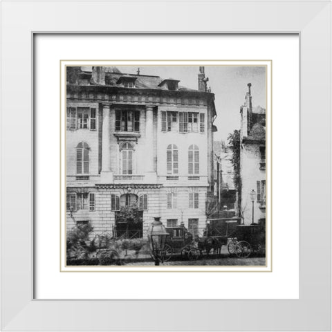 Paris, May 1843 - Boulevard des Italiens White Modern Wood Framed Art Print with Double Matting by Talbot, William Henry Fox