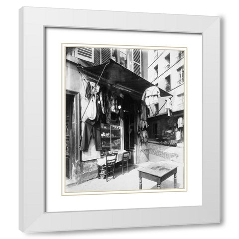 Paris, 1911 - Costume Shop, rue de la Corderie White Modern Wood Framed Art Print with Double Matting by Atget, Eugene