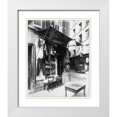 Paris, 1911 - Costume Shop, rue de la Corderie White Modern Wood Framed Art Print with Double Matting by Atget, Eugene