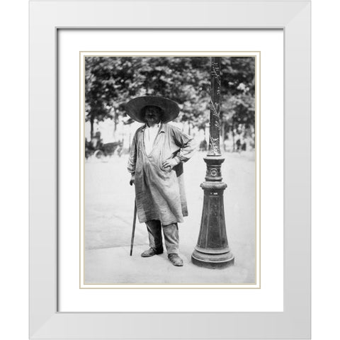 Paris, 1899-1900 - Fort de la Halle - Market Porter White Modern Wood Framed Art Print with Double Matting by Atget, Eugene
