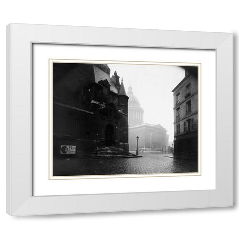 Paris, 1924 - The Pantheon White Modern Wood Framed Art Print with Double Matting by Atget, Eugene