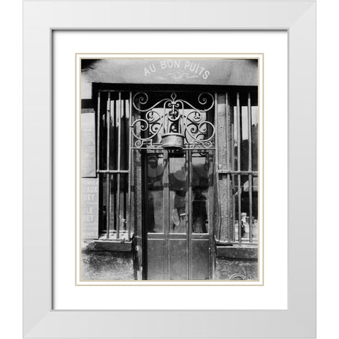 Paris, 1901 - Au bon puits, rue Michel Le Conte White Modern Wood Framed Art Print with Double Matting by Atget, Eugene