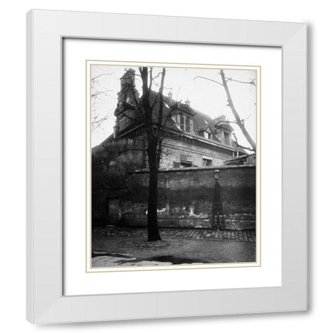 Paris, 1923 - Old Convent, avenue d lObservatoire White Modern Wood Framed Art Print with Double Matting by Atget, Eugene