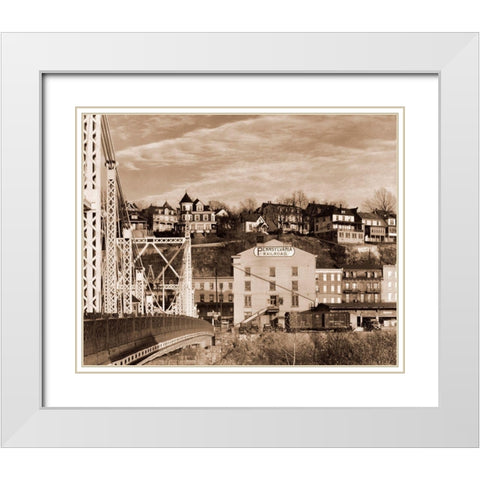 Part of Phillipsburg, New Jersey, 1935 White Modern Wood Framed Art Print with Double Matting by Evans, Walker