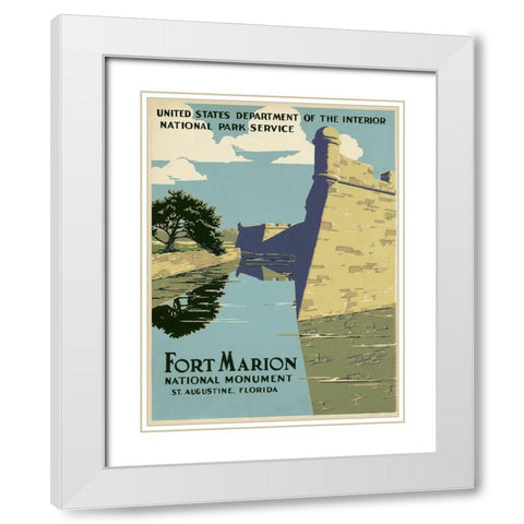 Fort Marion National Monument, St. Augustine, Florida, ca. 1938 White Modern Wood Framed Art Print with Double Matting by WPA