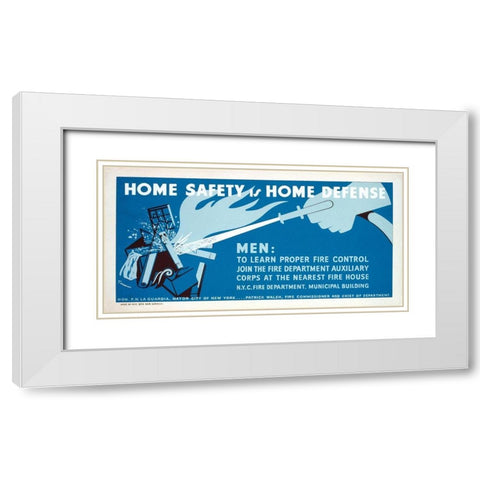 Home safety is home defense - Learn fire control White Modern Wood Framed Art Print with Double Matting by Tworkov, Jack